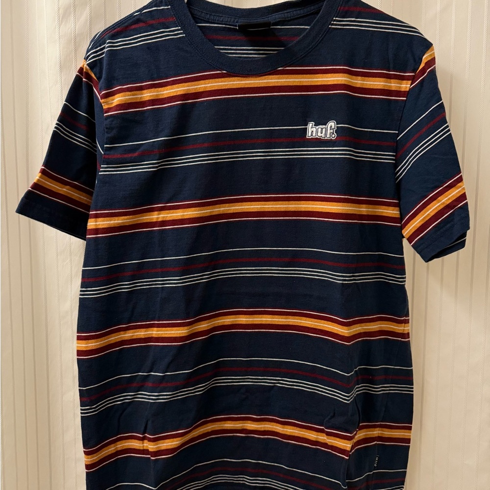 HUF Men's Navy Striped T-Shirt